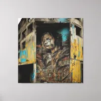 Urban Art on Abandoned Building Canvas Print