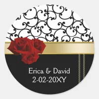 red roses Monogram label