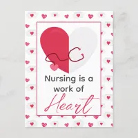 Nurse Valentines Medical Modern Pink Heart Nursing Holiday Postcard