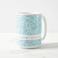 Teal Abstract Snowflake Pattern#10 ID1009 Coffee Mug