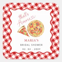 Thats Amore Italian Pizza Party Bridal Shower Square Sticker