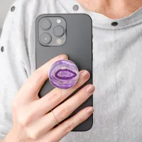 Cute Modern Elegant Purple Agate Geode PopSocket