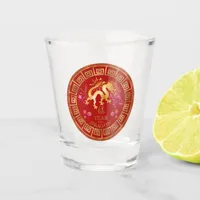 Chinese Zodiac Dragon Red/Gold ID542 Shot Glass