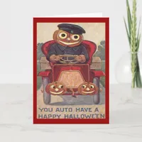 Vintage Auto Halloween Card