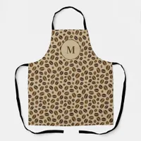 Coffee Lover Coffee Beans Beige Brown Patterned Apron