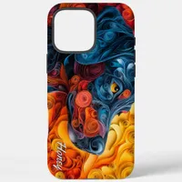 Colorful Doberman Pincher Portrait iPhone 16 Pro Max Case