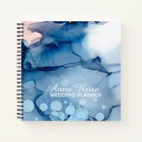 *~* Wedding Planner Abstract Blue Artistic Chic Notebook