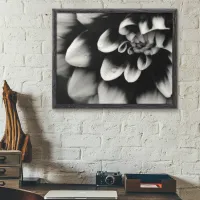 Black and White Dahlia Blossom Poster