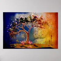 *~* AP81 Modern Artistic  Glitter Ethereal Tree Poster