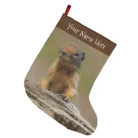Funny Cute Saucy Columbian Ground Squirrel Large Christmas Stocking
