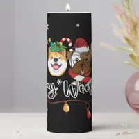 Merry Woofmas Pillar Candle