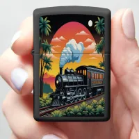 Steam Engine Train Sunset Zippo Lighter