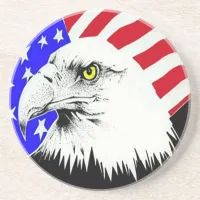 Bald Eagle and American Flag Coaster