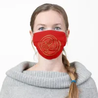 Red and Gold Celtic Mandala Adult Cloth Face Mask