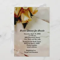 Elegant Ivory - Yellow White Roses Bridal Shower Invitation
