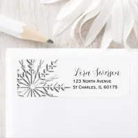 Winter Snowflake Return Address Label