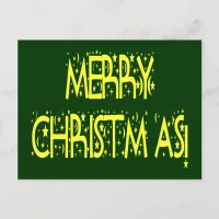 Merry Christmas Starry Night Font Holiday Postcard