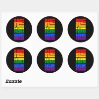 He Him His Pronouns Pride Rainbow Design Classic Round Sticker