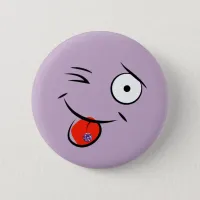 Face with Pierced Tongue Button