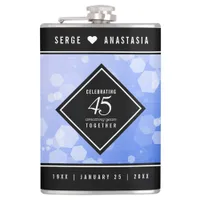 Elegant 45th Sapphire Wedding Anniversary Flask