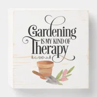 Garden Therapy Plants Wood Box Sign