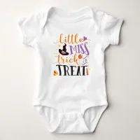 little miss trick or treat cute halloween baby bodysuit