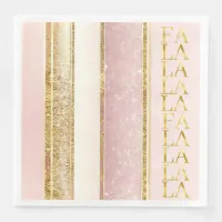 Pink Gold Christmas Fa La La Pattern#27 ID1009 Paper Dinner Napkins