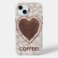 Coffee Lover Coffee Bean Heart iPhone 15 Plus Case