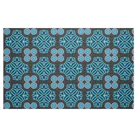 Trendy Chic Geometric Black and Turquoise Pattern Fabric