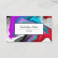 Colorful Marble Fluid Art   Business Card