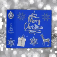 Merry and Bright Christmas in Silver and Blue | 3 Ring Binder