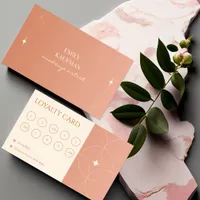 Modern Terracotta Gradient Makeup Artist Marketing Loyalty Card