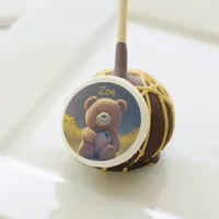 Teddy bear in a meadow, cute custom  cake pops