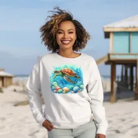 Gender Neutral Tropical Turtle Ocean Beach Sweatshirt