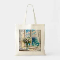 Pretty Ocean Scene Coastal Art Tote Bag