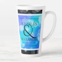 Elegant 41st Blue Topaz Wedding Anniversary Latte Mug