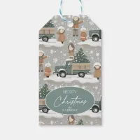 Earth Tones Christmas Pattern#2 ID1009 Gift Tags