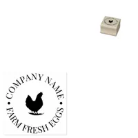 Custom Chicken Silhouette Logo Vintage Egg Farm Rubber Stamp