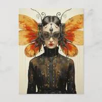 Steampunk Insect Wing Woman  Postcard