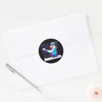 Cold Christmas Caroler Classic Round Sticker