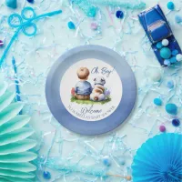 Baby Boy and his Bulldog Baby Shower Paper Plates