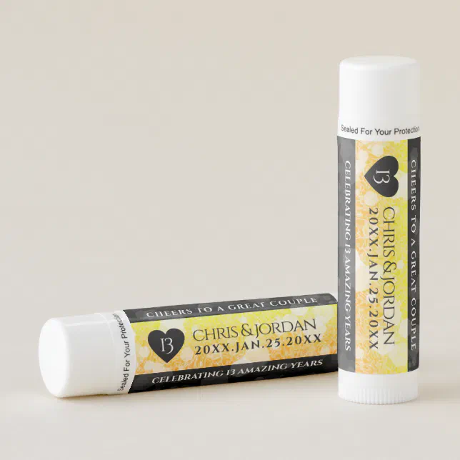 Elegant 13th Citrine Wedding Anniversary Lip Balm