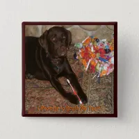 Halloween Dog with Sweet Tooth Pinback Button