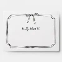 Handwritten Coquette Bow Bridesmaid Proposal Card Envelope