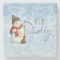 Jolly Snowman ID841 Stone Coaster