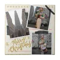 Merry Christmas from the Rockefeller Plaza in NYC Ceramic Tile