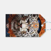 Vibrant Leopard with Floral Motifs Gift Tags