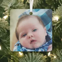 Personalized Baby Photo  Metal Ornament