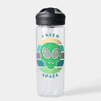 I Need Space | Funny Vintage Alien Pun Water Bottle