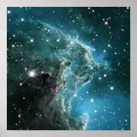 Teal Blue Colored Monkey Head Nebula Poster